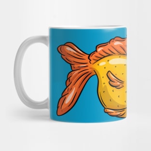 Orange Tropical Fish Cartoon Illustration Goldfish Design Mug